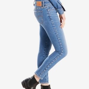 Levi's 711 Skinny Studded Ankle Jeans